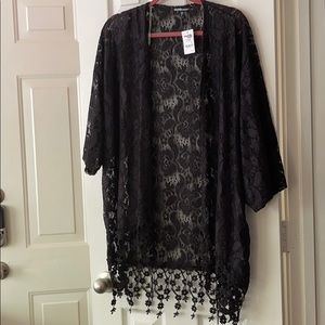 black lace kimono / coverup
